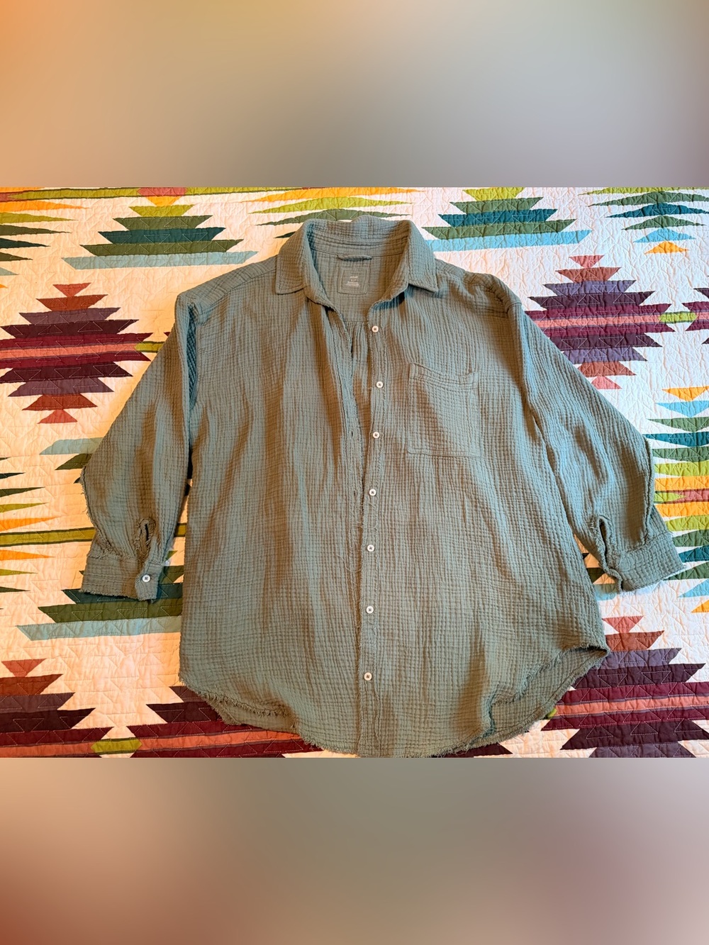 Aerie oversized gauze button up
